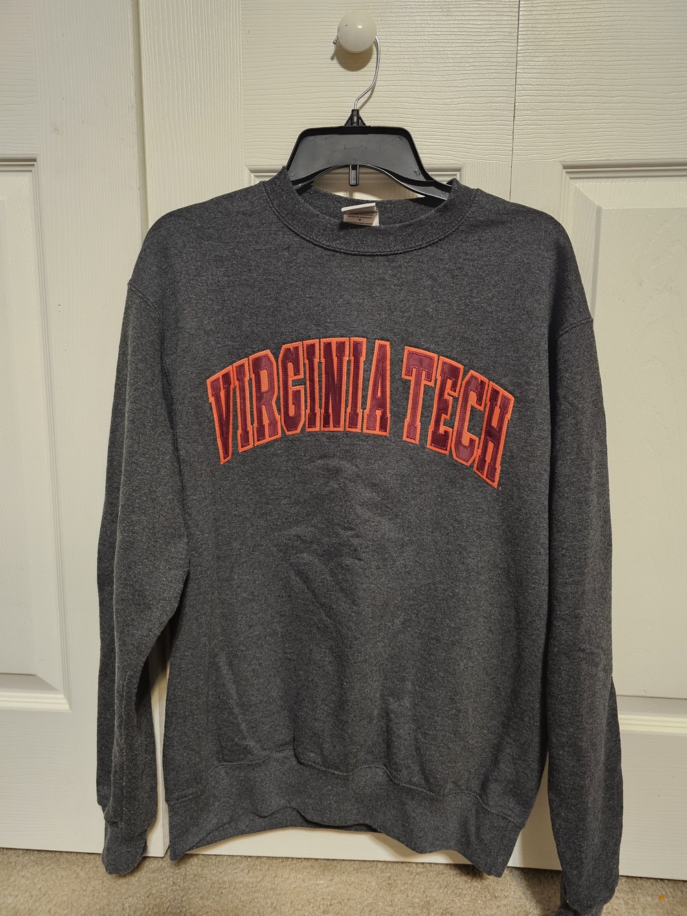 Champion Virginia Tech Dark Gray Crewneck with Orange Embroidered Logo